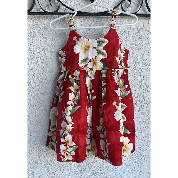 Hawaiin Creations Toddler Girl Floral Dress - Large=2t/3t - Red - Picture 1 of 7
